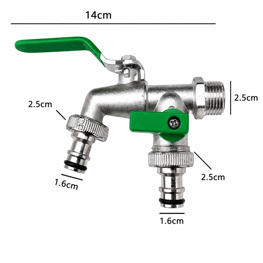 Robinet dublu serviciu, pentru alimentare cu apa rece sau calda, ø1/2"