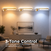 Lustra LED cu Proiector Reglabil FISSO Camilla, 48W, lumina Rece/Calda/Neutra 3000K/4000K/6000K, Auriu Lucios, Metal si Acril