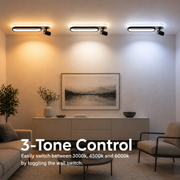 Lustra LED cu Proiector Reglabil FISSO Camilla 49W, lumina 3000/4000/6000k, Negru