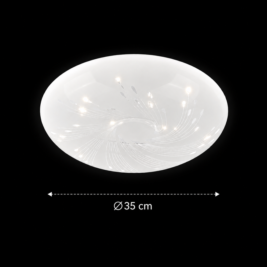 Plafonieră LED 35 cm, 31W, 3000K / 4000K / 6000K, Alb, Metal si Acril