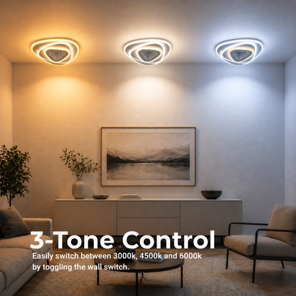 Lustra LED NEXA Triunghi 3D 40W, Alb, Lumina Rece/Calda/Neutra