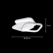 Lustra LED cu cristal ANASTASIA 39W, Diametru 30cm, lumina Rece/Calda/Neutra, Alb