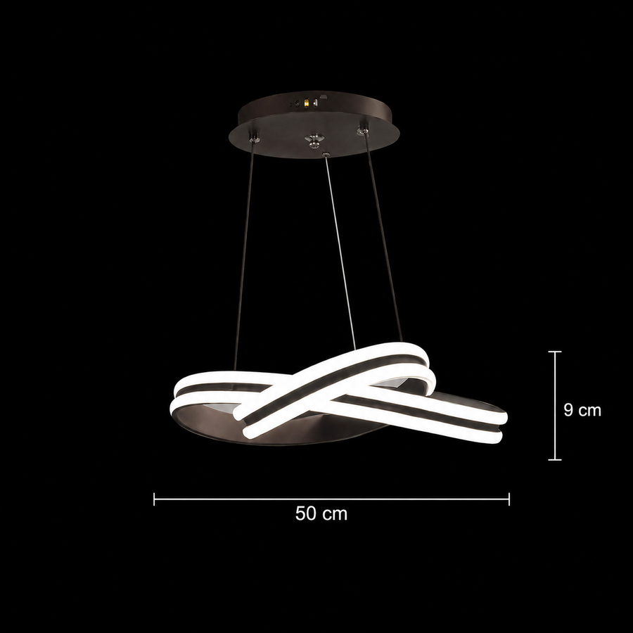 Lustra LED suspendata cu telecomanda INFINITY LOOP 61W, lumina Rece/Calda/Neutra, Dimabila, Negru, Inaltime Reglabila