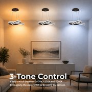 Lustra LED suspendata cu telecomanda INFINITY LOOP 61W, lumina Rece/Calda/Neutra, Dimabila, Negru, Inaltime Reglabila