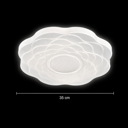 Plafonieră LED Floare 35 cm, 32W, 3000K / 4000K / 6000K, Alb, Metal si Acril