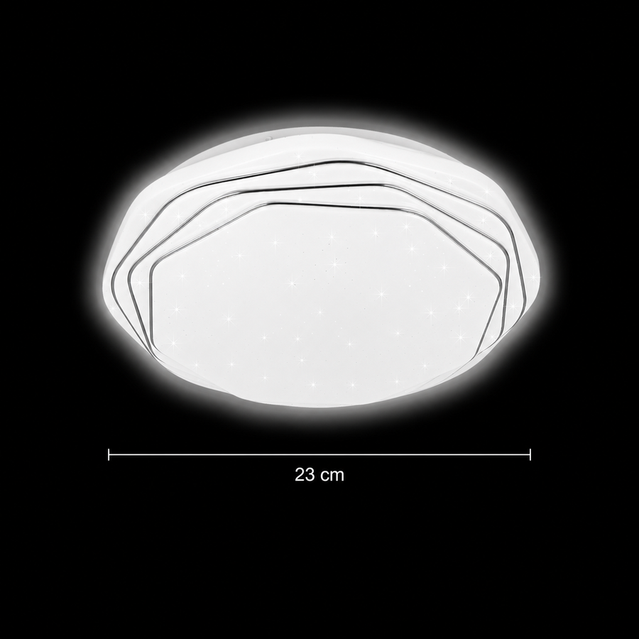 Plafonieră LED 23 cm, 22W, 3000K / 4000K / 6000K, Alb, Metal si Acril