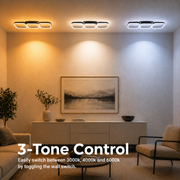 Lustra LED VERTEX 34W, 3 Patrate, Liniara, lumina Rece/Calda/Neutra, Neagra