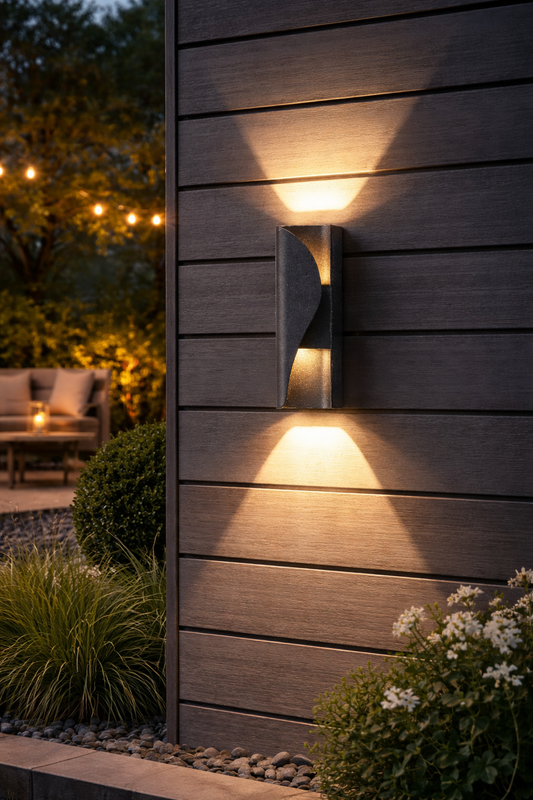 Aplica LED AX221 de Exterior si Interior, 2 Surse x 6W, Metalic, Negru, 3000K