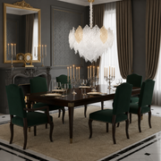Candelabru Cristal LACE Eleganza 9xE14, Diametru 50cm, Inaltime 36cm, Auriu Lucios, Inaltime Reglabila, Design Elegant