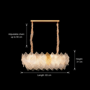 Candelabru Cristal LACE Royale 11xE14, Dimensiune 83x33 cm, Inaltime 31 cm, Auriu Lucios, Inaltime Reglabila, Design Elegant