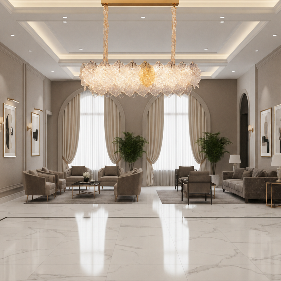 Candelabru Cristal LACE Royale 11xE14, Dimensiune 83x33 cm, Inaltime 31 cm, Auriu Lucios, Inaltime Reglabila, Design Elegant