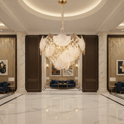 Candelabru Cristal LUXE Magno, 21xE14, Diametru 60cm, Inaltime 40cm, Auriu Lucios, Inaltime Reglabila, Design Elegant