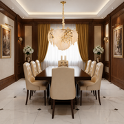 Candelabru Cristal LUXE Eleganza 9xE14, Diametru 50cm, Inaltime 33cm, Auriu Lucios, Inaltime Reglabila, Design Elegant