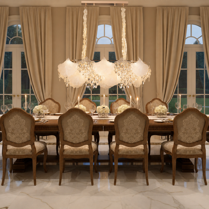 Candelabru Cristal LUXE Supremo, 11xE14, Dimensiuni 83x33 cm, Inaltime 28cm, Auriu Lucios, Inaltime Reglabila, Design Elegant