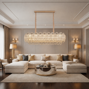 Candelabru Cristal CROWN Supremo 11xE14, Dimensiune 80x30 cm, Inaltime 33 cm, Auriu Lucios, Inaltime Reglabila, Design Elegant