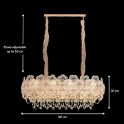 Candelabru Cristal CROWN Supremo 11xE14, Dimensiune 80x30 cm, Inaltime 33 cm, Auriu Lucios, Inaltime Reglabila, Design Elegant