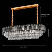 Candelabru Cristal AURUM Supremo 13xE14, Dimensiuni 85x35cm , Inaltime 41cm, Auriu Lucios, Inaltime Reglabila, Design Elegant