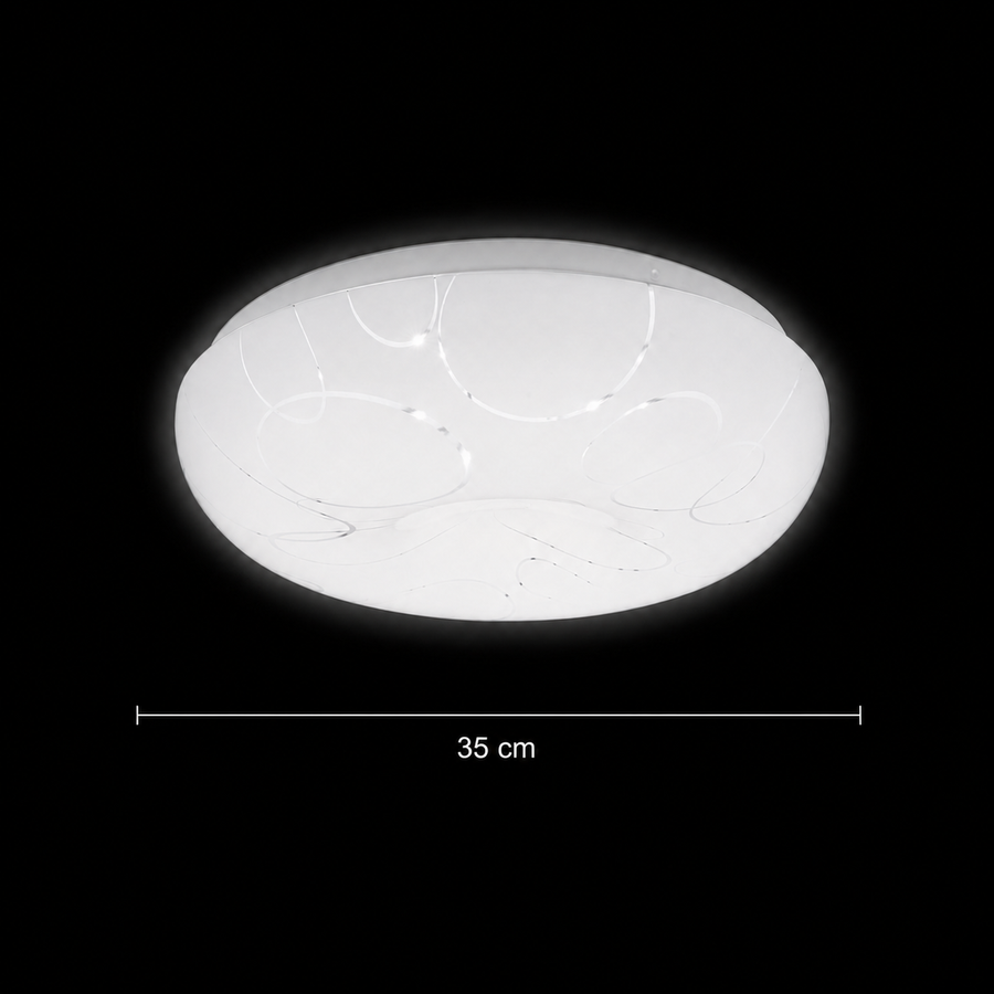 Plafonieră LED 35 cm, 31W, 3000K / 4000K / 6000K, Alb, Metal si Acril