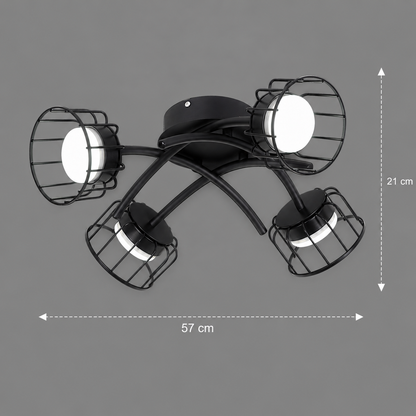 Lustra EPS, 4xGX53, D57cm, Metal și Plastic, Negru