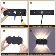 Aplica LED Exterior AX231, 12W, 6 Surse de lumina, Lumina Calda, Negru