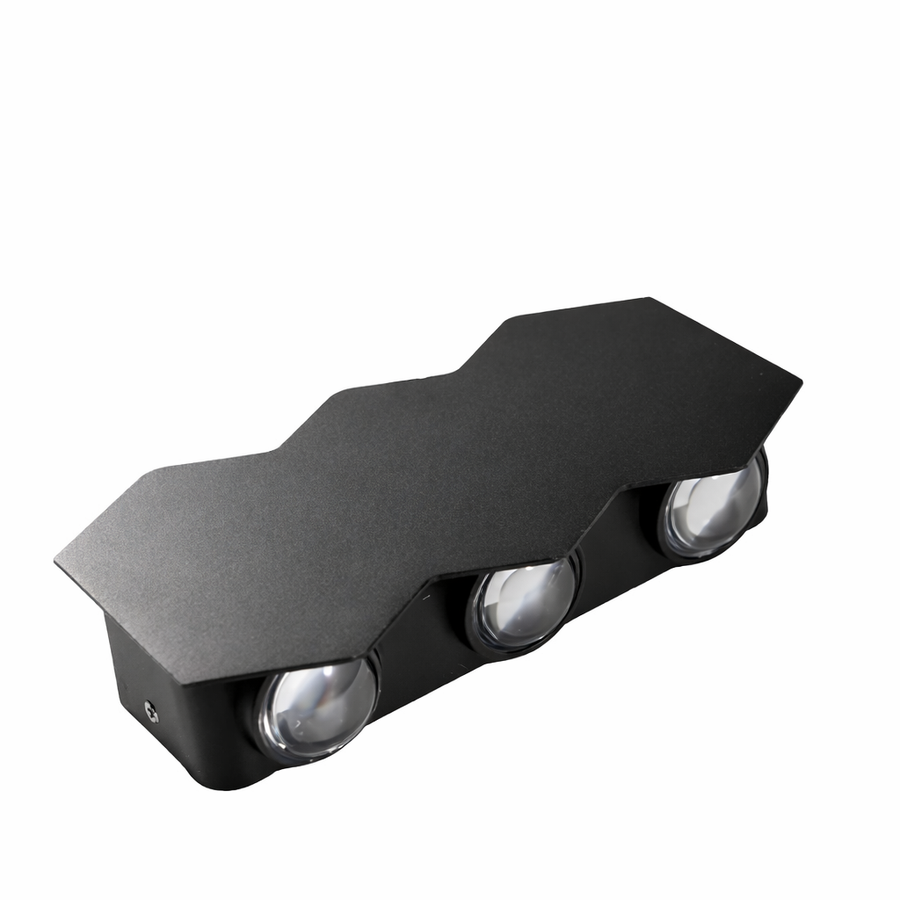 Aplica LED Exterior AX231, 12W, 6 Surse de lumina, Lumina Calda, Negru