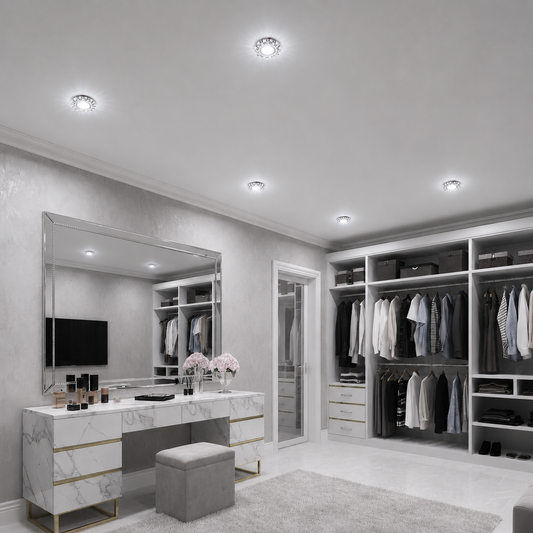 Spot LED ORBITA, 5W, Rotund, Lumina Rece + RGB, Alb, Rasina si Sticla