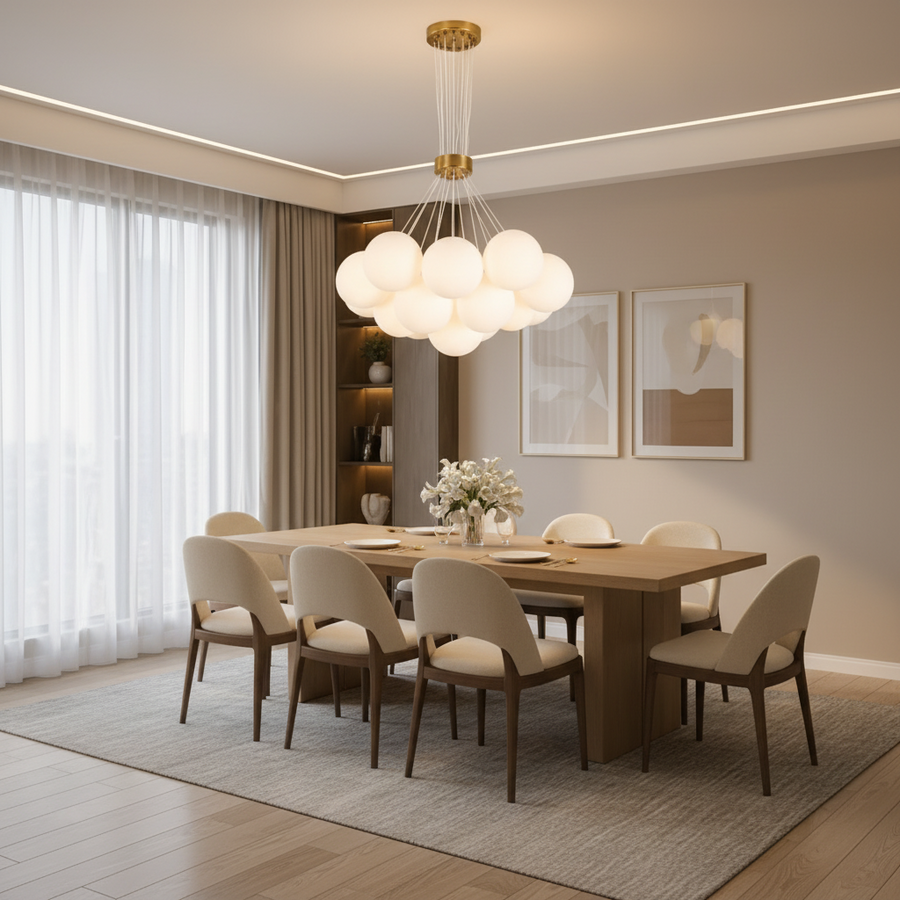 Lustra MODERNA LOFT Bagliore, Glob, 7xE27, Inaltime Reglabila, Auriu
