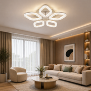 Lustra LED cu telecomanda, 67W, Lumina Rece/Calda/Neutra, Dimabila, Auriu