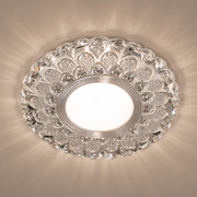 Spot LED ORBITA, 5W, Rotund, Lumina Rece + RGB, Alb, Rasina si Sticla