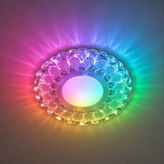 Spot LED ORBITA, 5W, Rotund, Lumina Rece + RGB, Alb, Rasina si Sticla