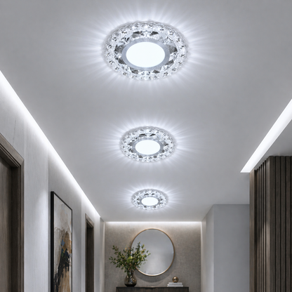 Spot LED ORBITA, 5W, Rotund, Lumina Rece + RGB, Alb, Rasina si Sticla