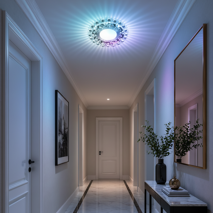 Spot LED ORBITA, 5W, Rotund, Lumina Rece / Calda, Bronz Antichizat, Rasina si Sticla