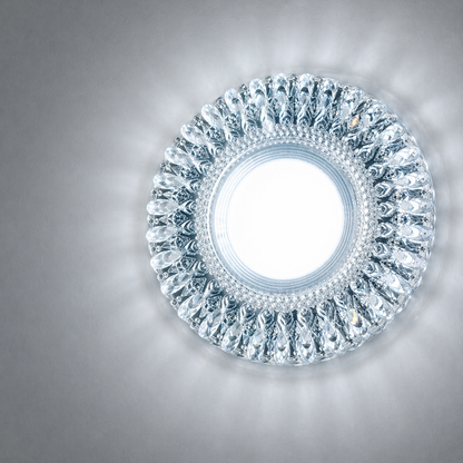 Spot LED ORBITA, 5W, Rotund, Lumina Rece + RGB, Alb, Rasina si Sticla