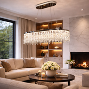 Candelabru LED cu Telecomanda, 114W, ROYALE Imperio , 70x33x120, Lumina Rece/Neutra/Calda, Dimabila, Argintiu, Cristal, Otel