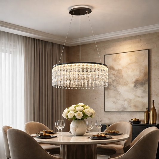 Candelabru LED ROYALE Nobile, Diametru 40 cm, Inaltime 120 cm, Lumina Rece/Neutra/Calda, Dimabila, Argintiu, Cristal, Otel