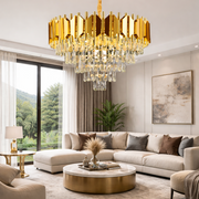 Candelabru Cristal Braylen 8x E14 Diametru 60cm Auriu