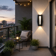 Aplica LED AX218 de Exterior si Interior, 2 Surse x 8W, Metalic, Negru, 3000K