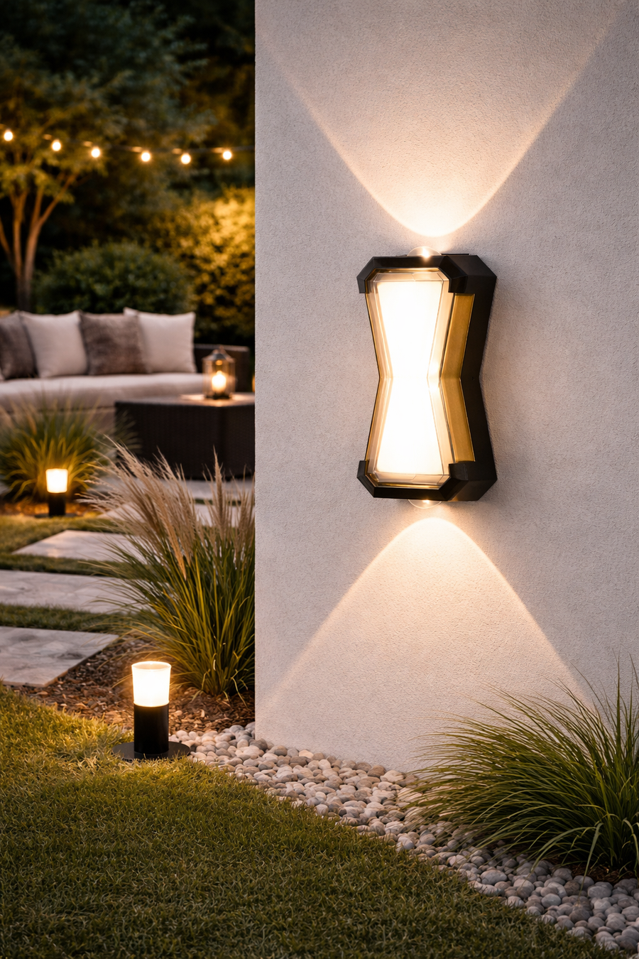 Aplica LED AX216 de Exterior si Interior, 2 Surse x 10W, Metalic, Negru, 3000K