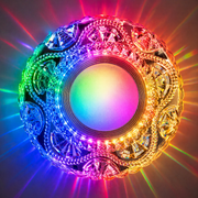 Spot LED ORBITA, 5W, Rotund, Lumina Rece + RGB, Alb, Rasina si Sticla