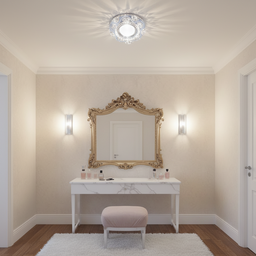 Spot LED ORBITA, 5W, Rotund, Lumina Rece / Calda, Bronz Antichizat, Rasina si Sticla