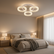 Lustra LED RONDA Nobile cu telecomanda 46W, 3 Cercuri, lumina Rece/Calda/Neutra, Dimabila, Alb