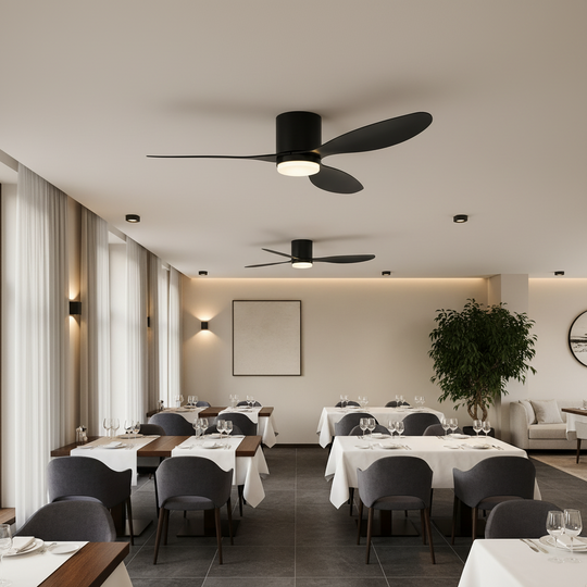 Lustra LED Ventilator VENTIS cu Telecomanda, 21 W, D80cm, Lumina Rece/Neutra/Calda, Negru