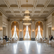 Candelabru Cristal VELIOR Supremo 40xE14, D100 cm, Auriu, Inaltime Reglabila, Metal si Cristal
