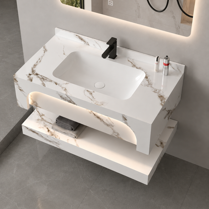 Set Mobilier VELIN pentru Baie, 60cm, 3 Piese, Alb