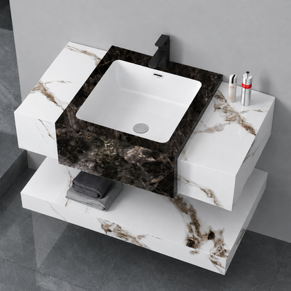Set Mobilier VANTA pentru Baie, 80cm, 3 Piese, Alb