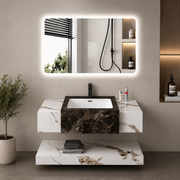 Set Mobilier VANTA pentru Baie, 80cm, 3 Piese, Alb