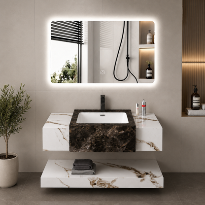 Set Mobilier VANTA pentru Baie, 80cm, 3 Piese, Alb