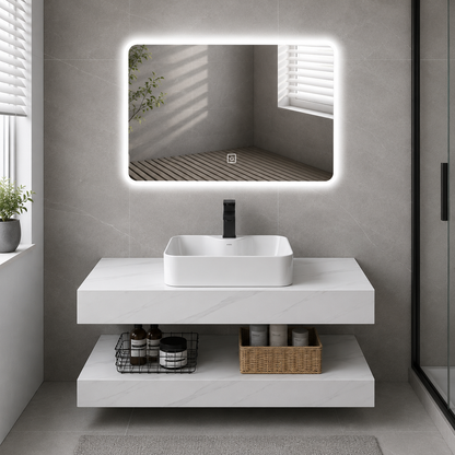 Set Mobilier AURO pentru Baie, 60cm, 3 Piese, Alb