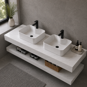 Set Mobilier AVEN Duo pentru Baie, 140cm, 3 Piese, Alb