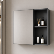 Set Mobilier SIENA pentru Baie ,Dulap Lavoar+Dulap Oglinda 60cm, 2 Piese, Gri si Alb
